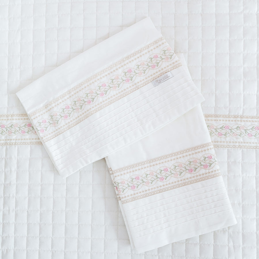 Lençol para Berço Versalhes Cru - 3 peças