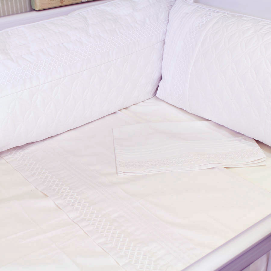 Lençol para Berço Atenas Branco - 3 peças