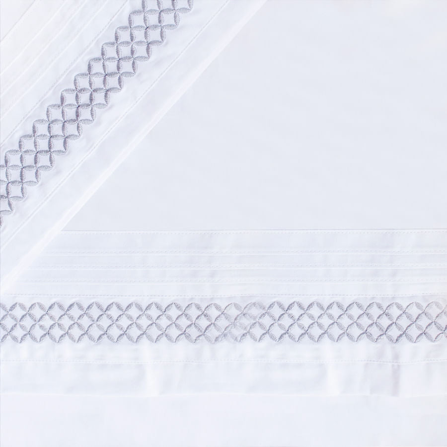 Lençol para Berço Atenas Cinza - 3 peças