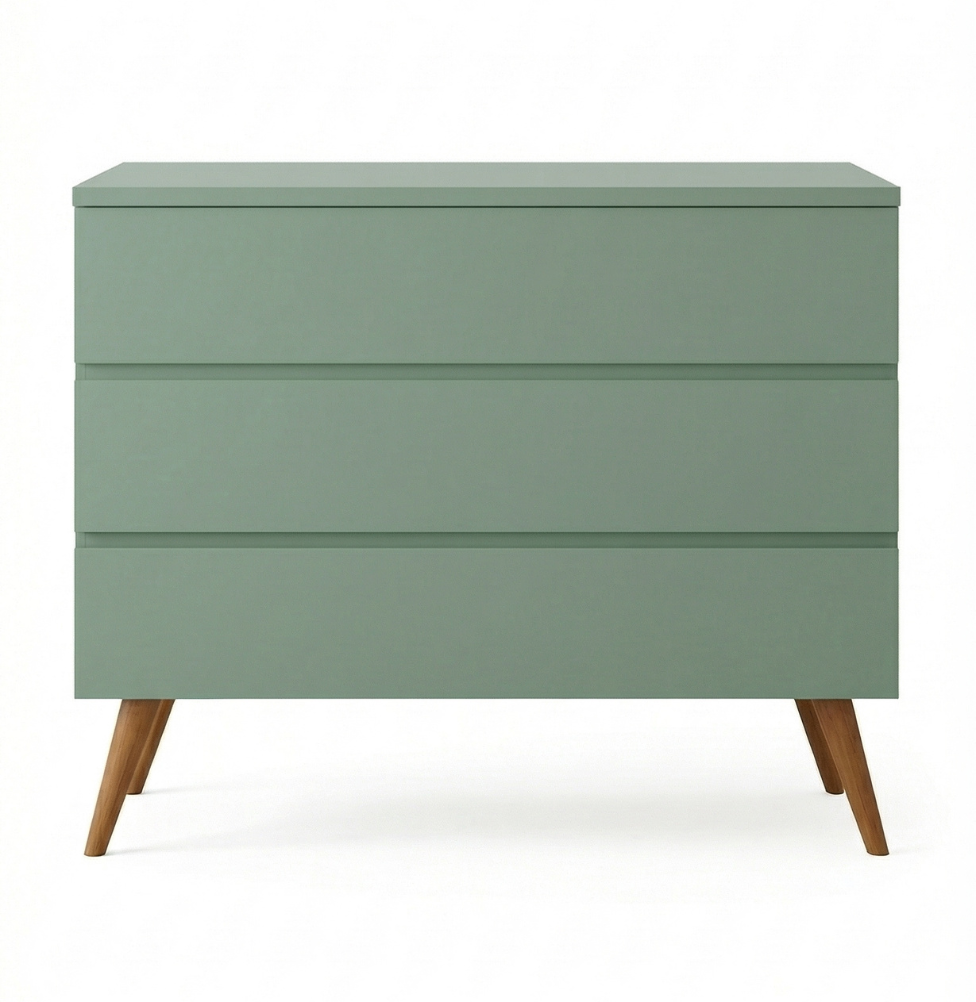 Cômoda de Bebê Viena Verde Jardim com Pé Mel
