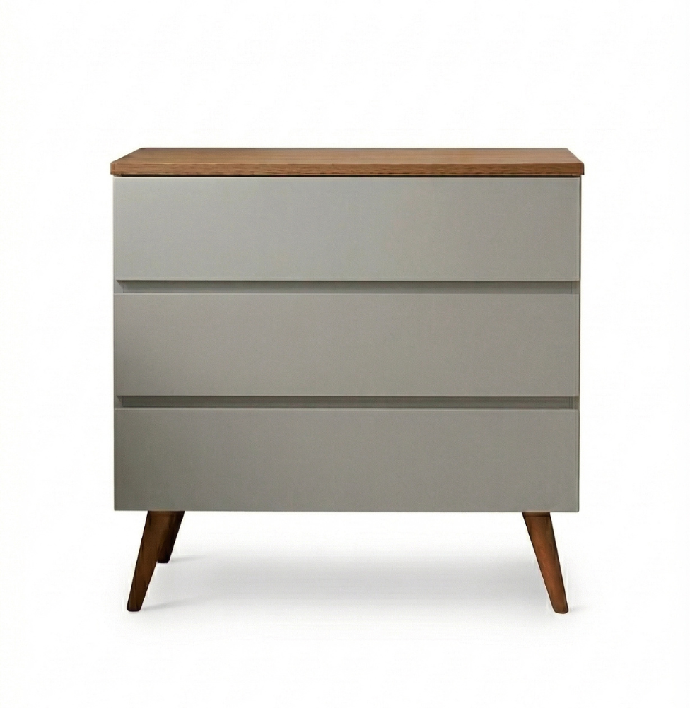 Cômoda de Bebê Viena Cinza Harbor com Pé e Tampo Mel