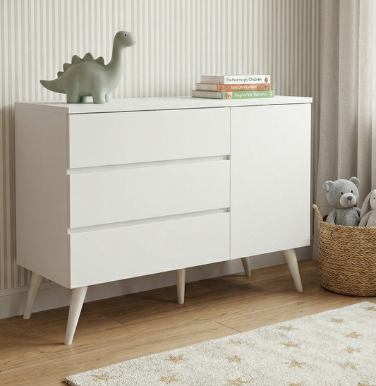 Cômoda de Bebê Viena com Porta Branco Fosco