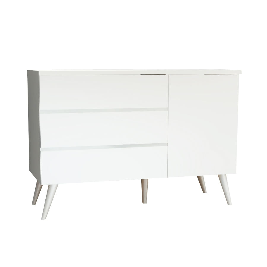 Cômoda de Bebê Viena com Porta Branco Fosco