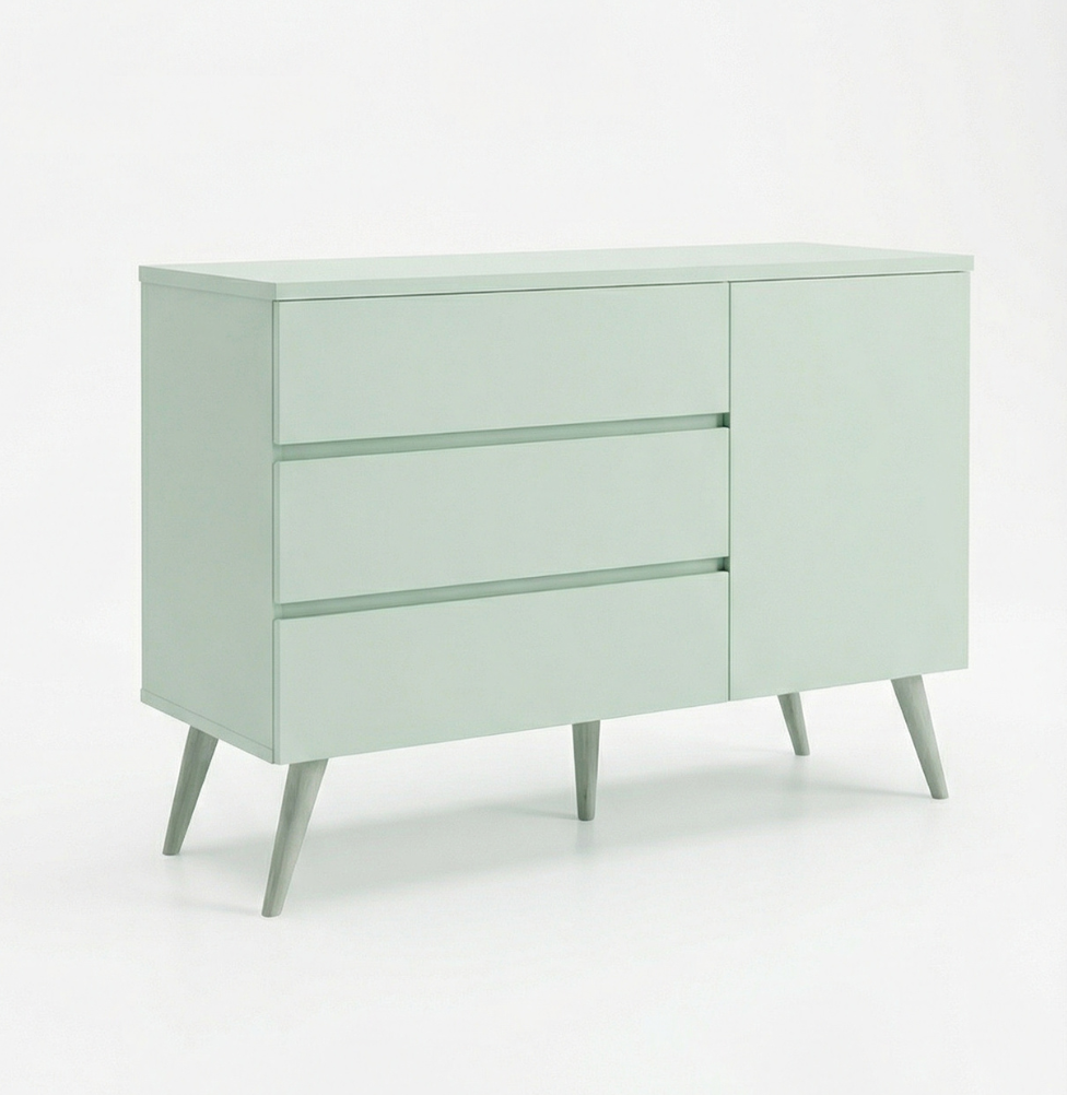 Cômoda de Bebê Viena com Porta Verde Jardim