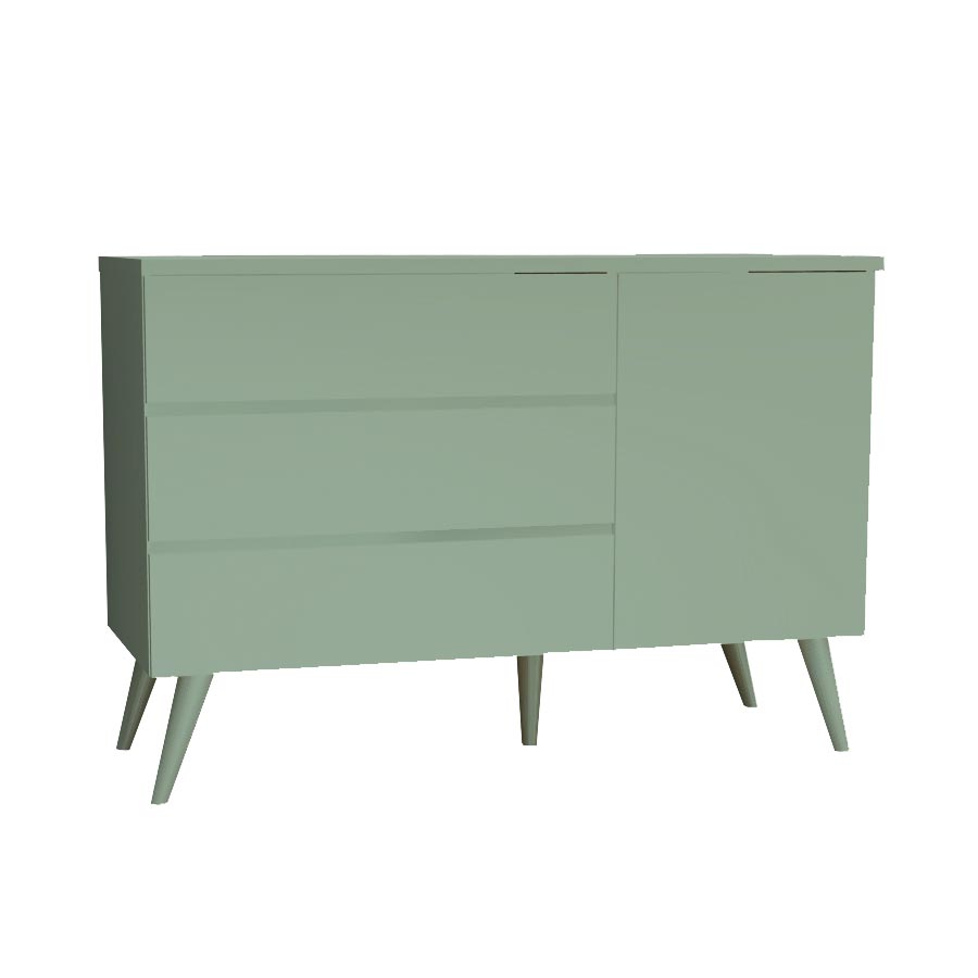 Cômoda de Bebê Viena com Porta Verde Jardim
