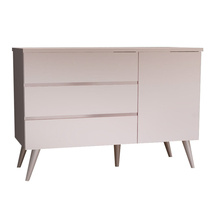 Cômoda de Bebê Viena com Porta Rosa Claro