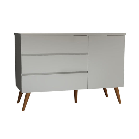 Cômoda de Bebê Viena com Porta Cinza Harbor com Pé Mel