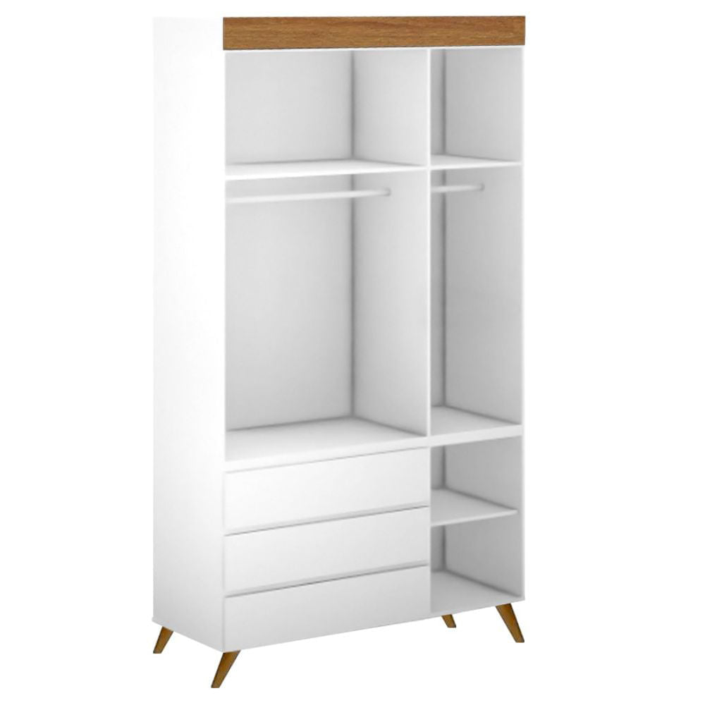 Guarda Roupa Infantil Viena Branco e Mel