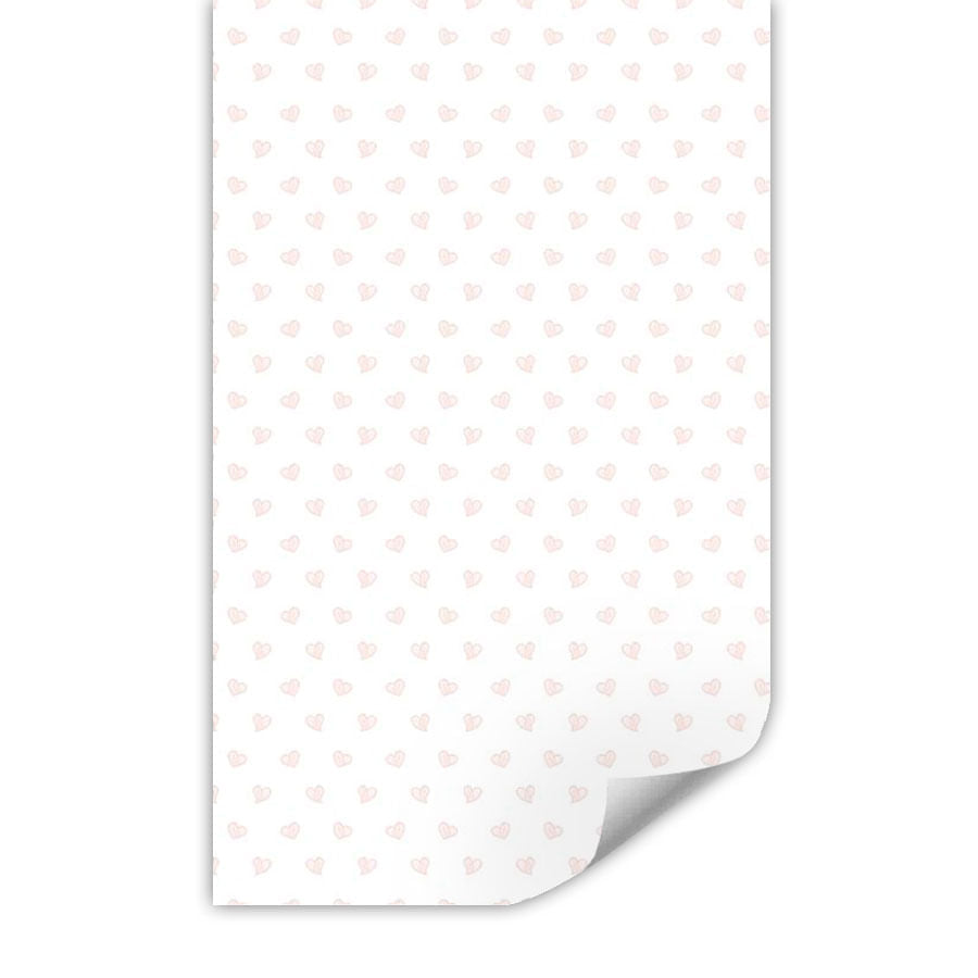 Papel de Parede Coração Rabiscado Rosa Claro