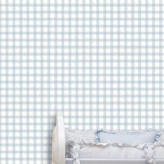 Papel de Parede Vichy Azul Clássico