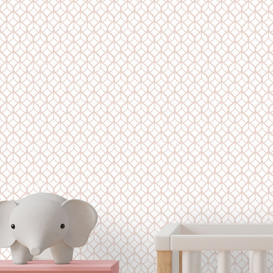 Papel de Parede Infantil Folhas Invertido Rosa Claro