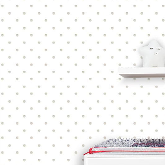 Papel de Parede Infantil Poá Aquarela Bege