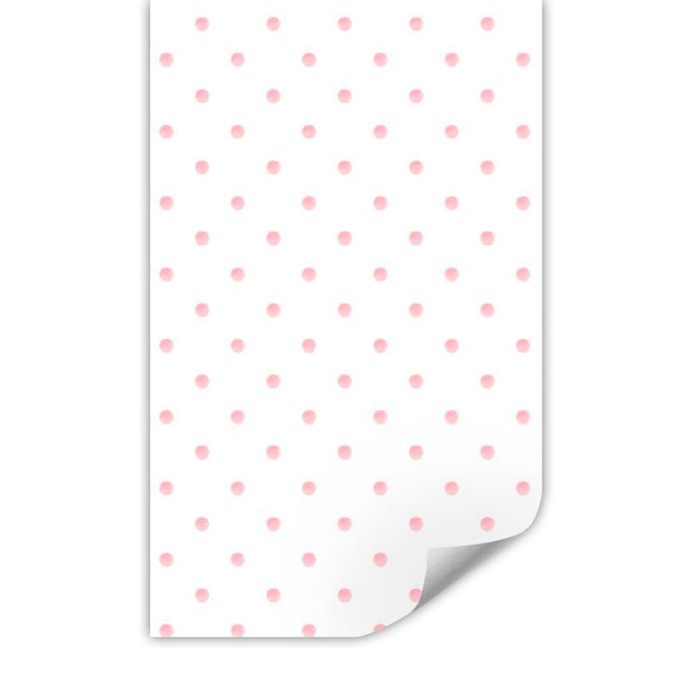 Papel de Parede Infantil Poá Aquarela Rosa Clássico
