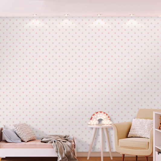 Papel de Parede Infantil Poá Rosa