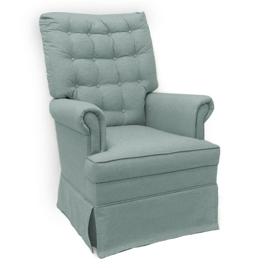 Poltrona de Amamentação Mommy Com Puff e Balanço - Linho Verde