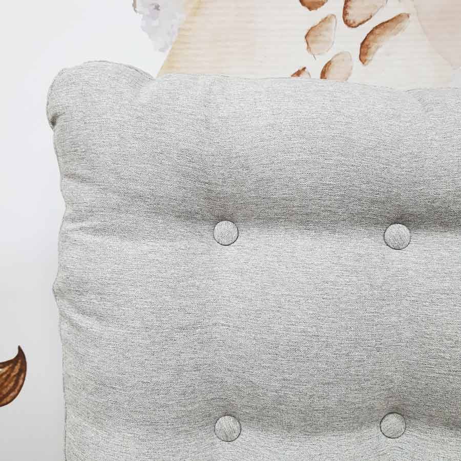 Poltrona de Amamentação Mommy com Puff e Balanço Linen Cinza