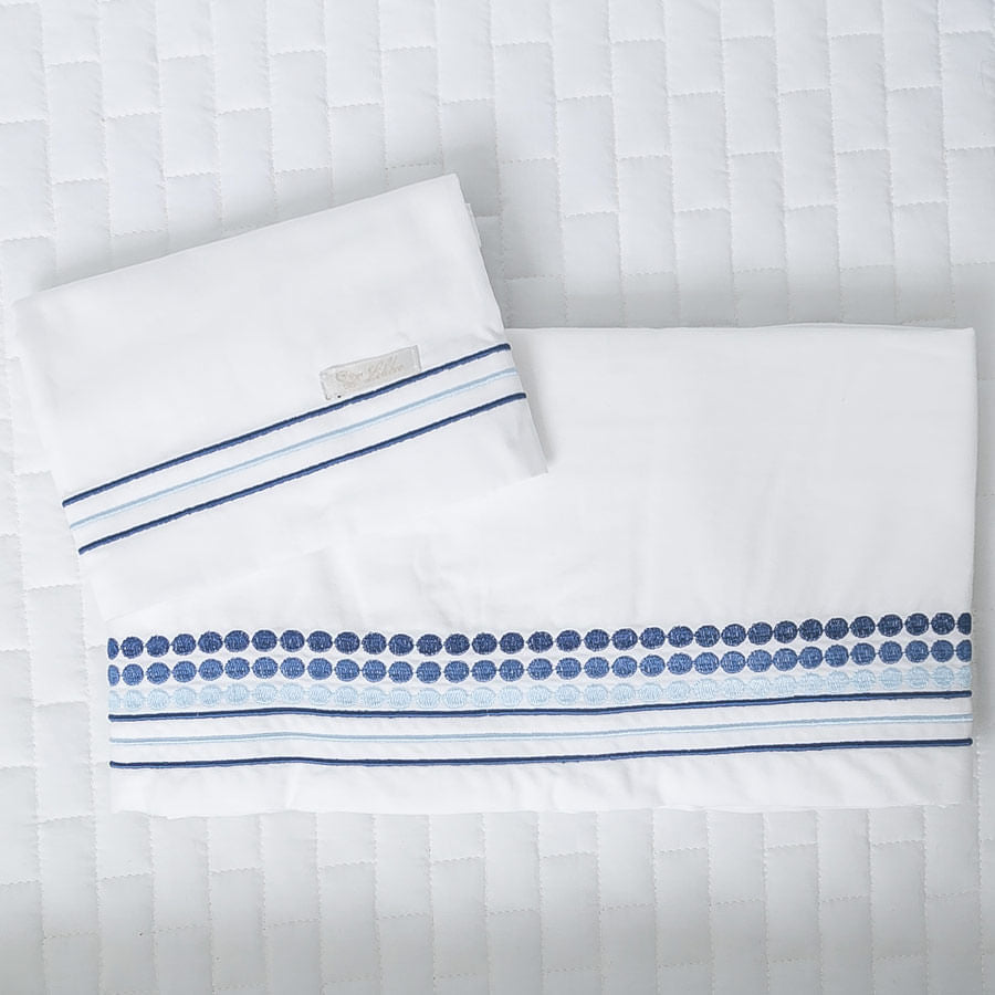 Lençol para Berço Windsor Azul - 3 peças