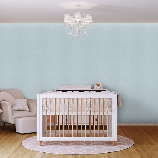 Papel de Parede Infantil Mini Poá Fundo Azul Clássico