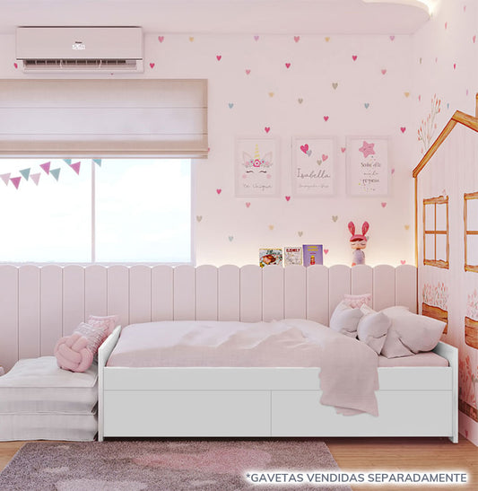 Cama Solteiro Up 2 em 1 Branco