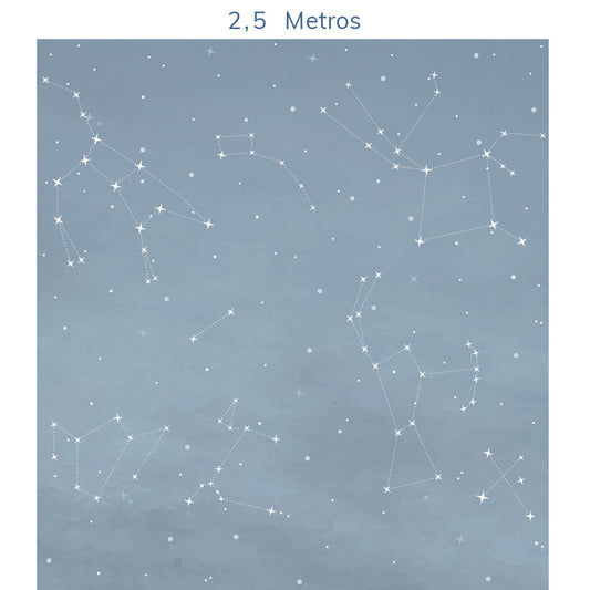 Papel de Parede Infantil Constelações Azul Clássico - Mural