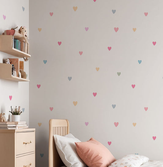 Papel de Parede Infantil Coração Aquarela Color