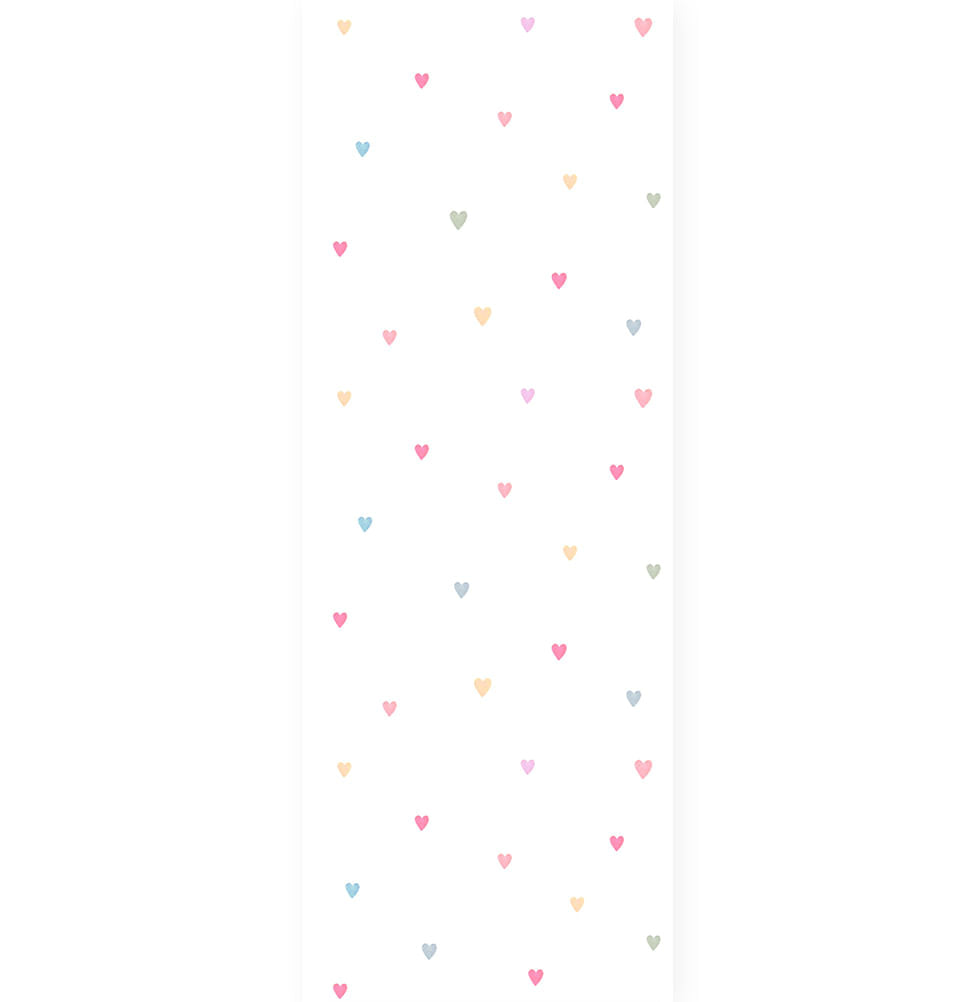 Papel de Parede Infantil Coração Aquarela Color