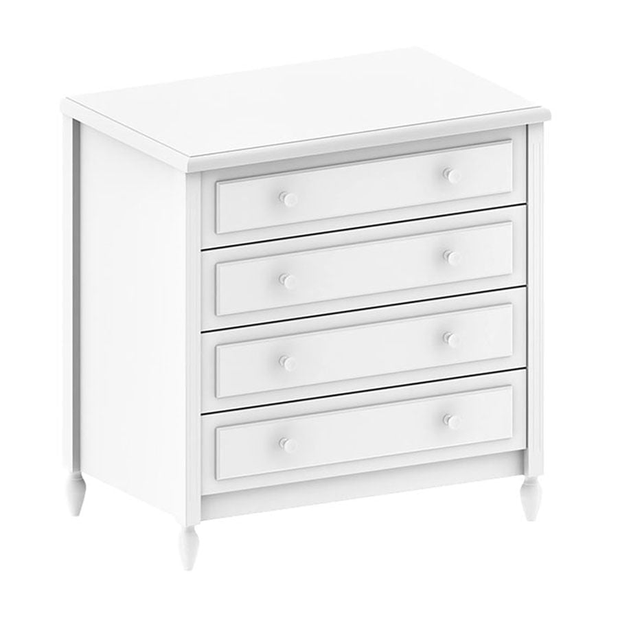 Cômoda de Bebê La Vie Branco Fosco 4 Gavetas