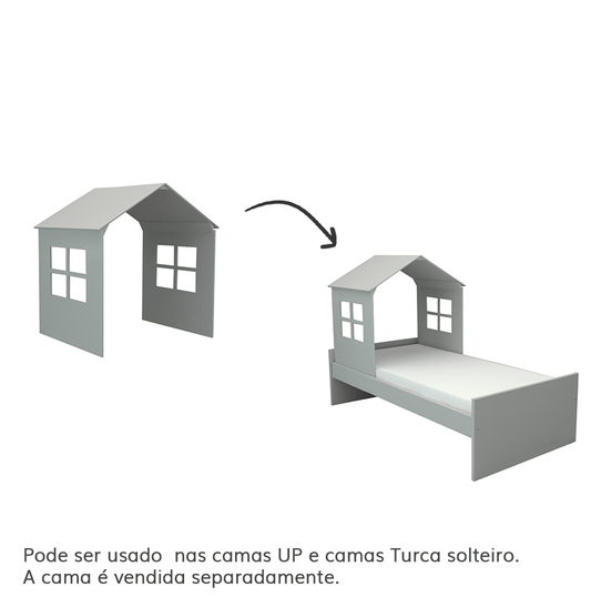 Casinha com Janela para Cama UP Cinza Harbor