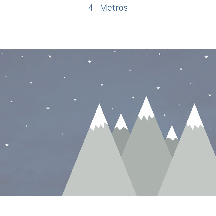 Papel de Parede Infantil Montanha Enrico e Sthefany Cinza - Mural