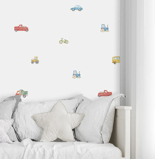 Papel de Parede Carros Aquarela Colorido - Mural