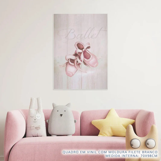 Quadro Infantil Sapatilha de Balé Rosa