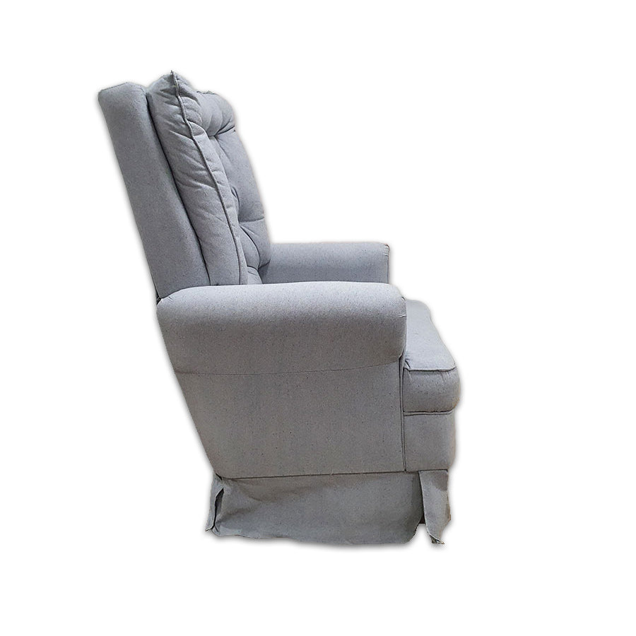 Poltrona de Amamentação Ninho com Puff e Balanço Linho Cinza