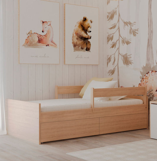 Cama Up 2 em 1 com 2 Gavetas Slim - Carvalho