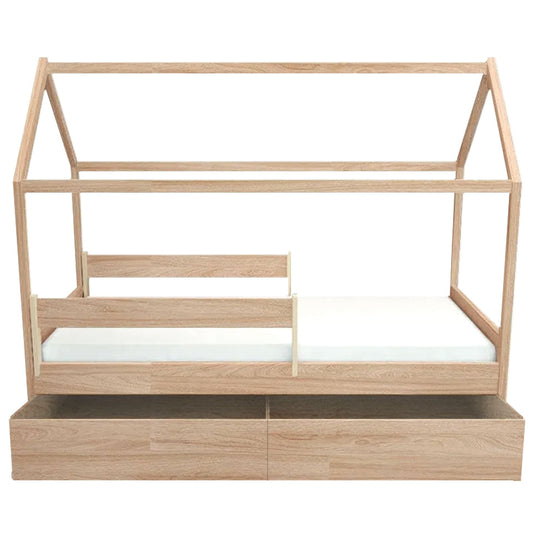 Cama com Casinha Up 2 em 1 com 2 Gavetas Slim - Carvalho