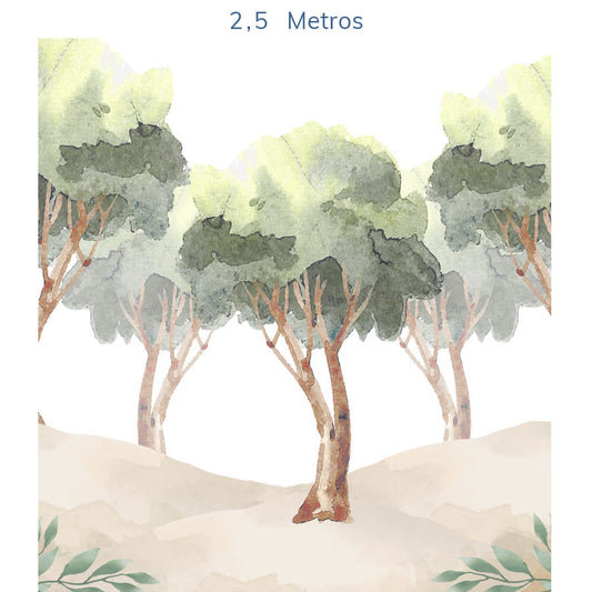 Papel de Parede Infantil Selva Árvores - Mural