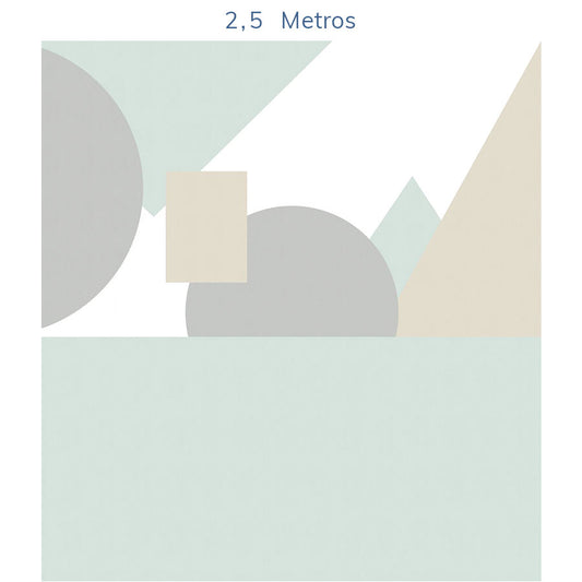 Papel de Parede Infantil Geométrico Círculos e Triângulos - Mural