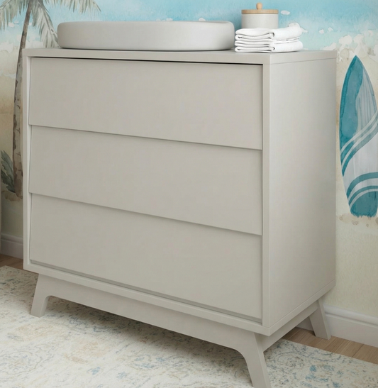Cômoda de Bebê Raika 3 Gavetas Greige
