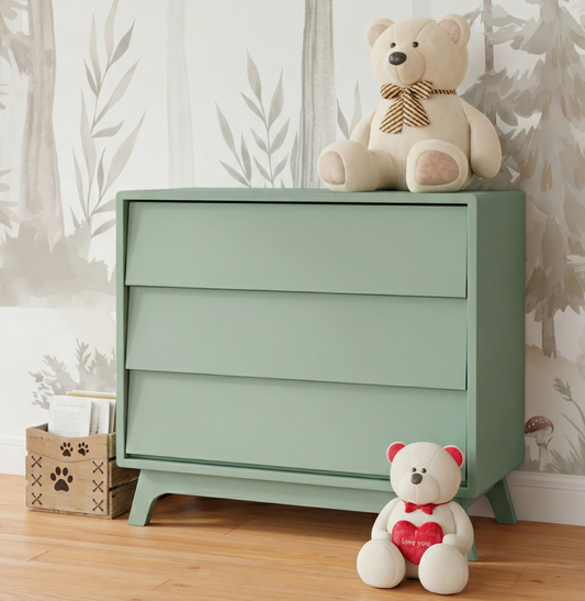 Cômoda de Bebê Raika 3 Gavetas Verde Jardim