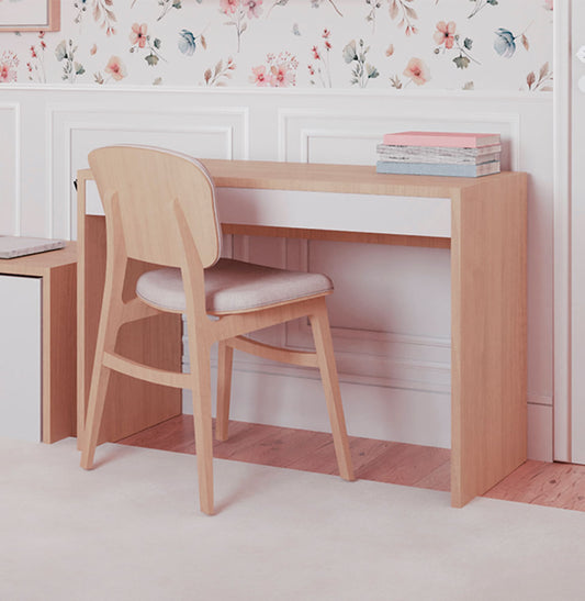 Escrivaninha Up Carvalho 2 Gavetas Brancas