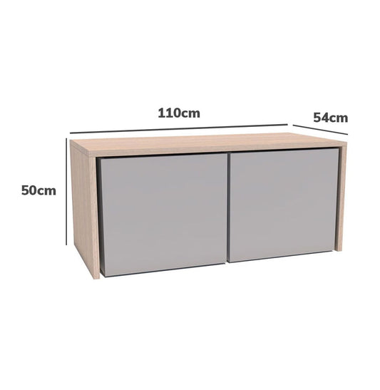 Mesa Infantil Up Carvalho com Caixa Cinza