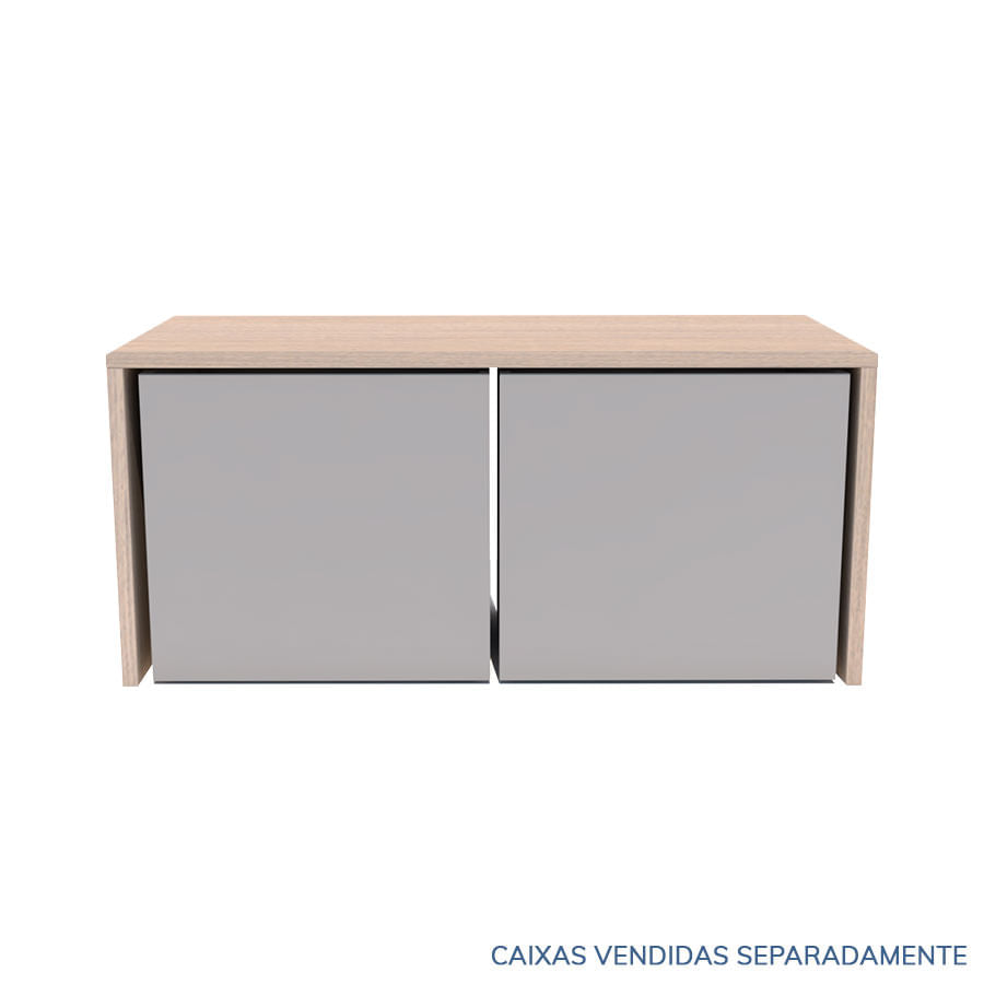 Mesa Infantil Up Carvalho com Caixa Cinza