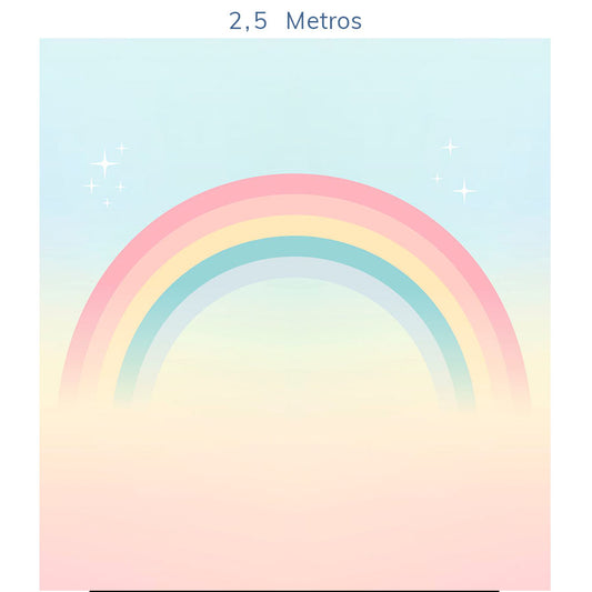 Papel de Parede Infantil Arco Íris Azul - Mural