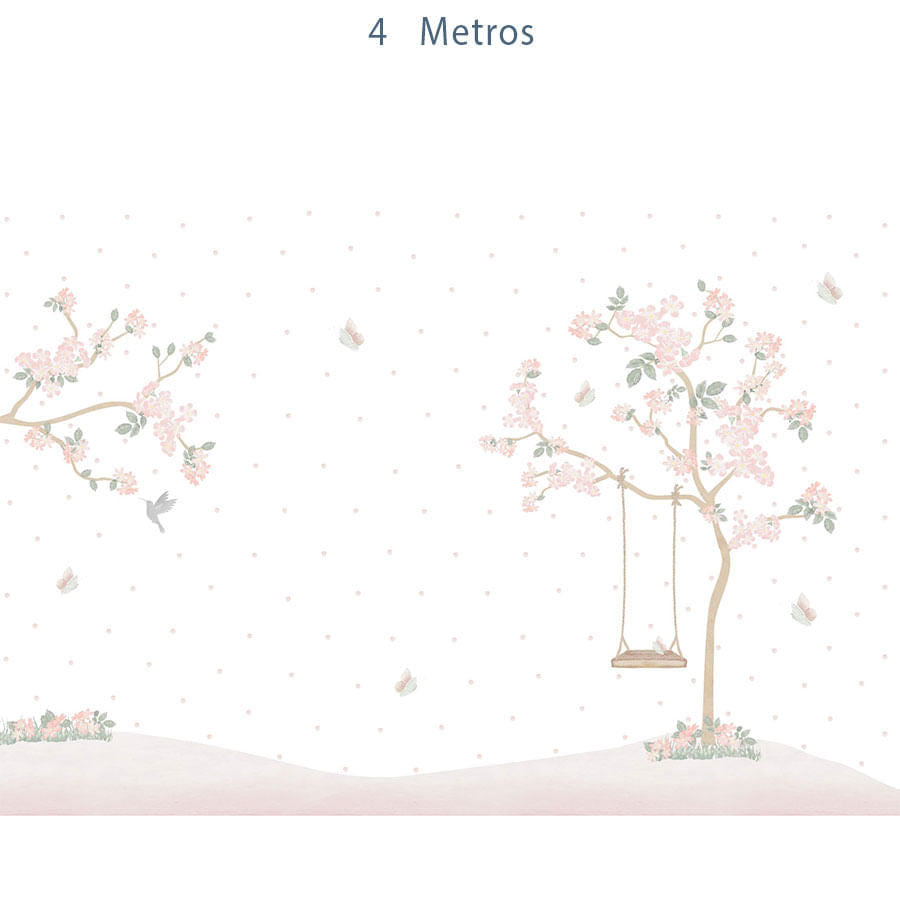 Papel de Parede Infantil Jardim Liv Lado Direito - Mural