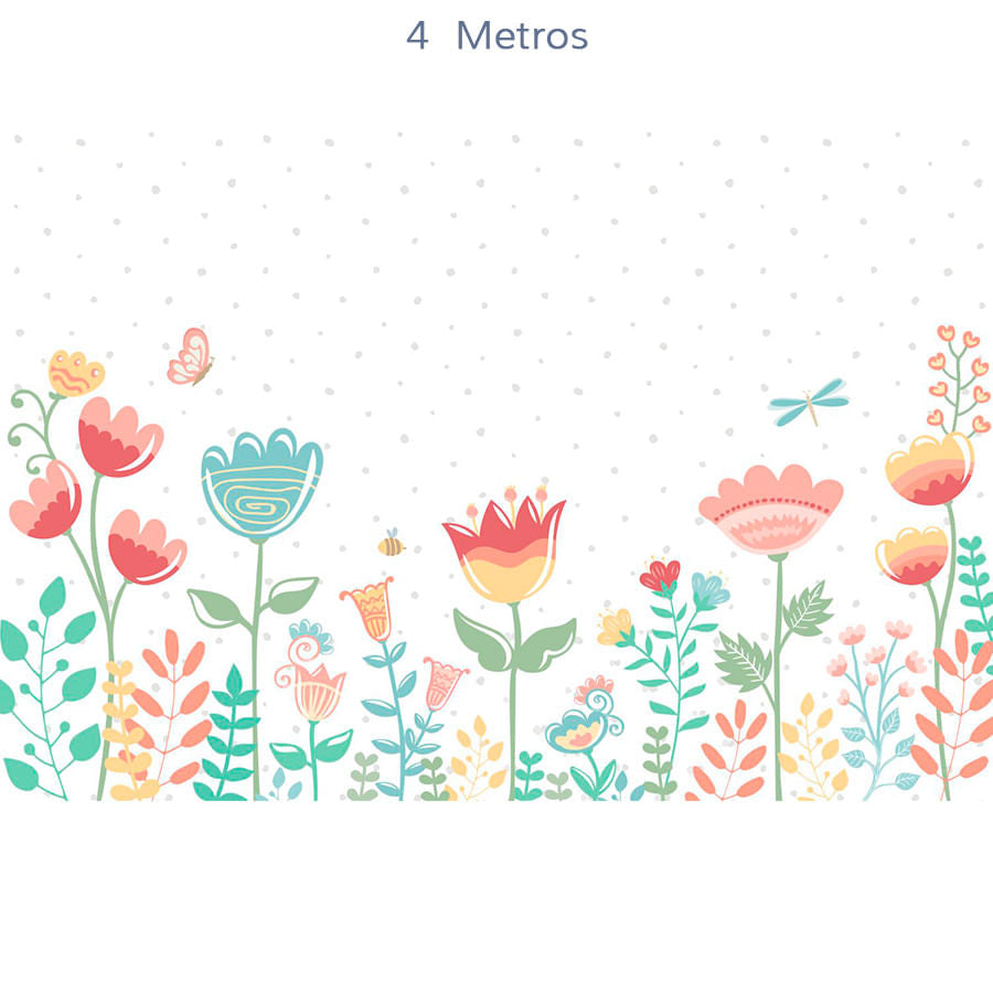 Papel de Parede Infantil Jardim da Lorena - Mural