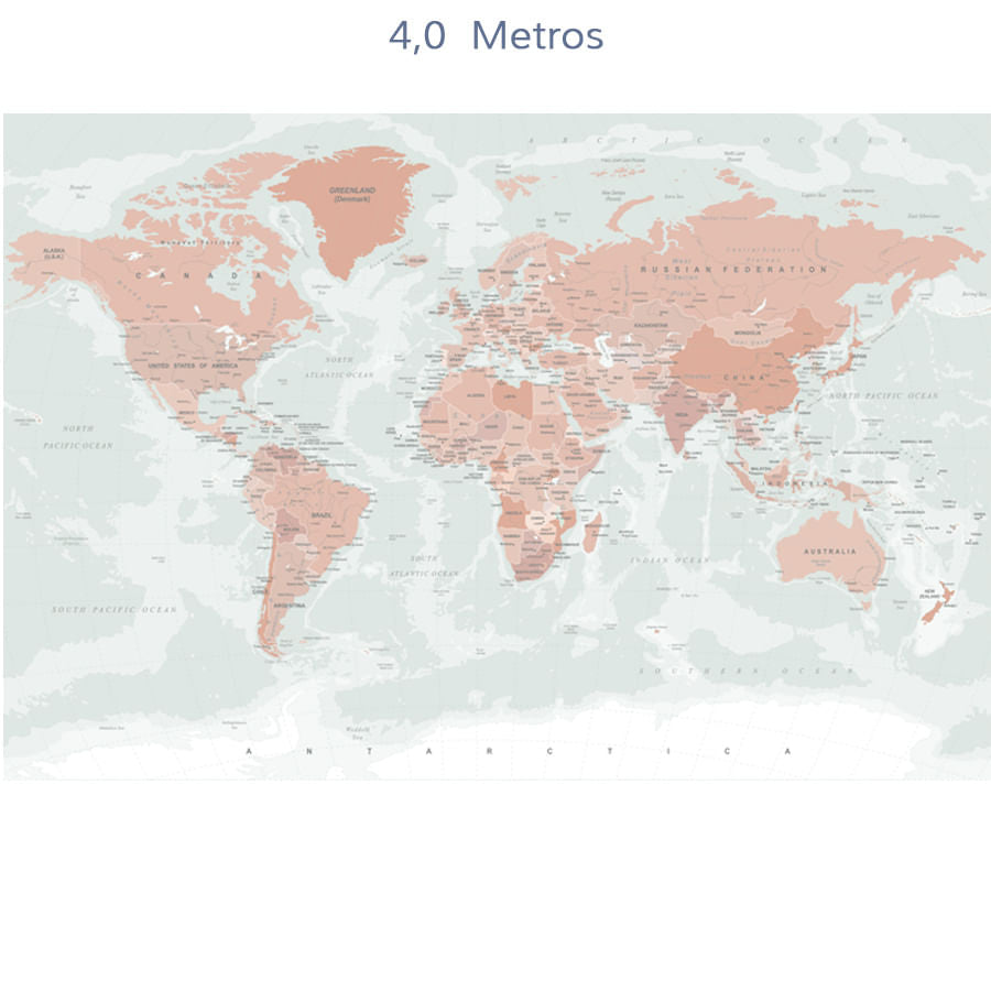 Papel de Parede Infantil Mapa Mundi Geopolítico Verde Malva - Mural