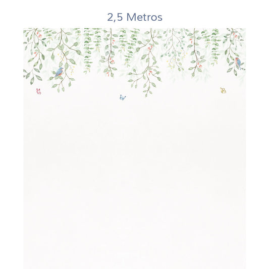 Papel de Parede Infantil Jardim Borboletas Suspenso - Mural