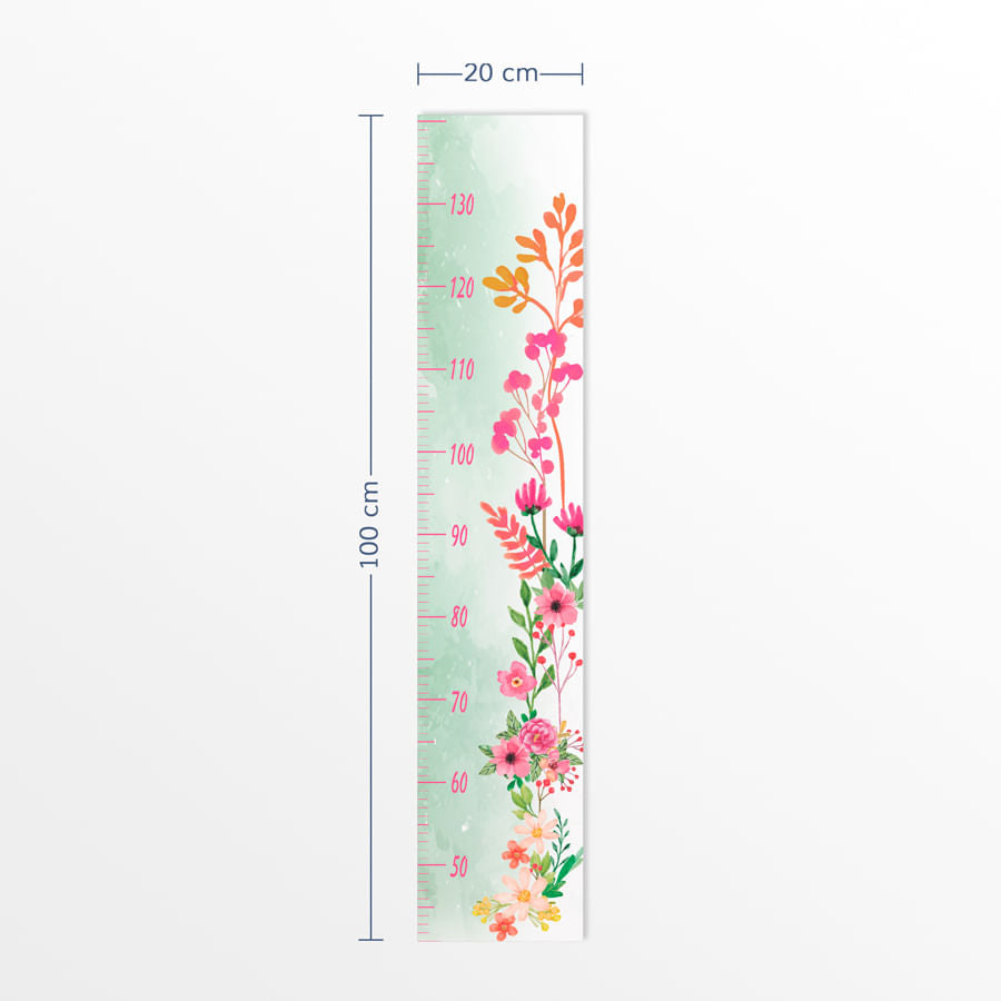 Régua de Crescimento Adesivo Floral Candy