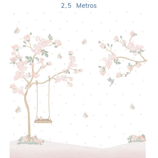 Papel de Parede Infantil Jardim Liv Lado Esquerdo - Mural