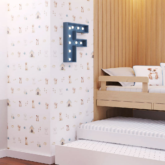 Papel de Parede Infantil Cachorrinhos Azul