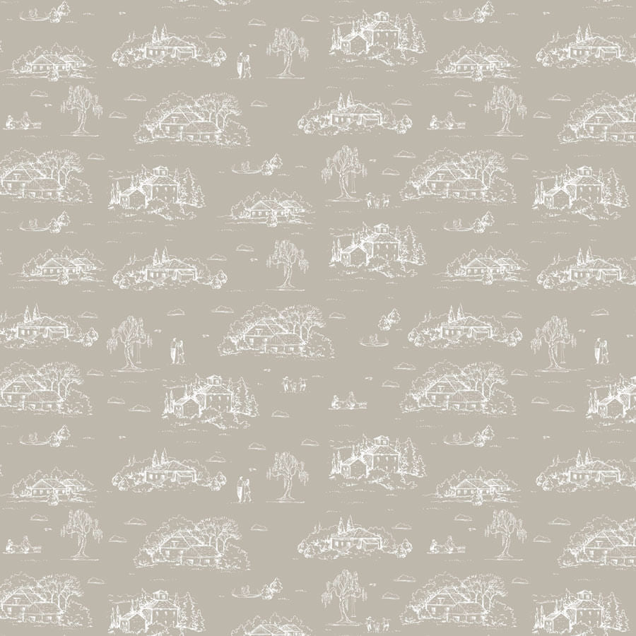 Papel de Parede Toile de Jouy Adulto Bege